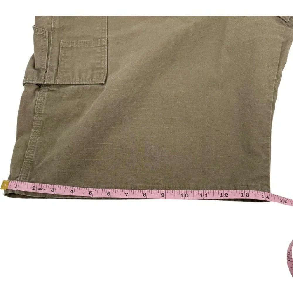 WRANGLER 50 Riggs Workwear Cargo Shorts Brown Ripstop Utility Carpenter Rugged